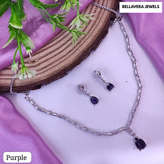 ModernRadianceDropPendantADNecklaceSet-PURPLE-ADNeck8638