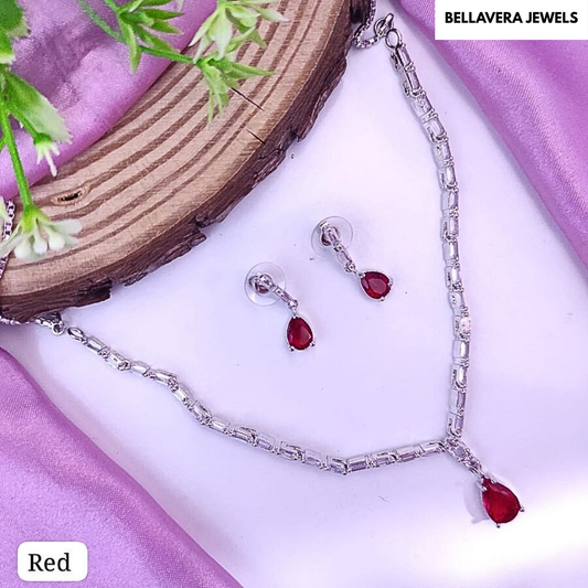 ModernRadianceDropPendantADNecklaceSet-RED-ADNeck8640