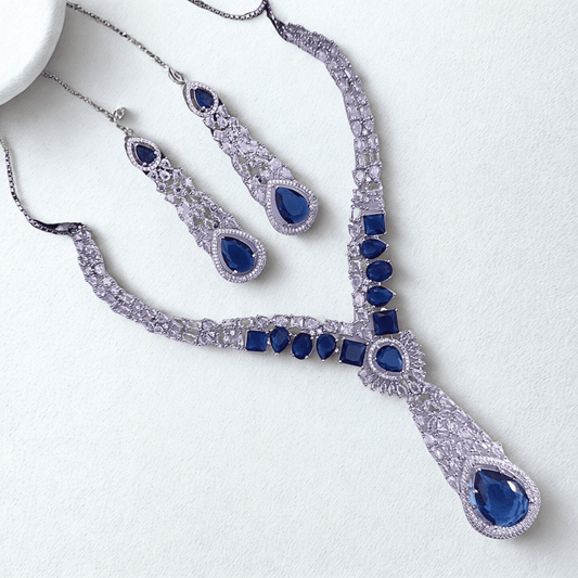 Royal Stone AD Necklace Set – Designer Bridal Jewelry for Weddings & Parties - Bellavera Jewels