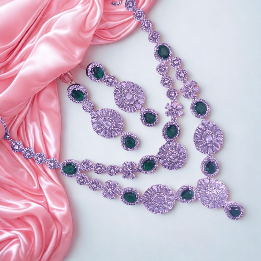 Tear-DropADNecklaceSet-GREEN-ADNeck8934